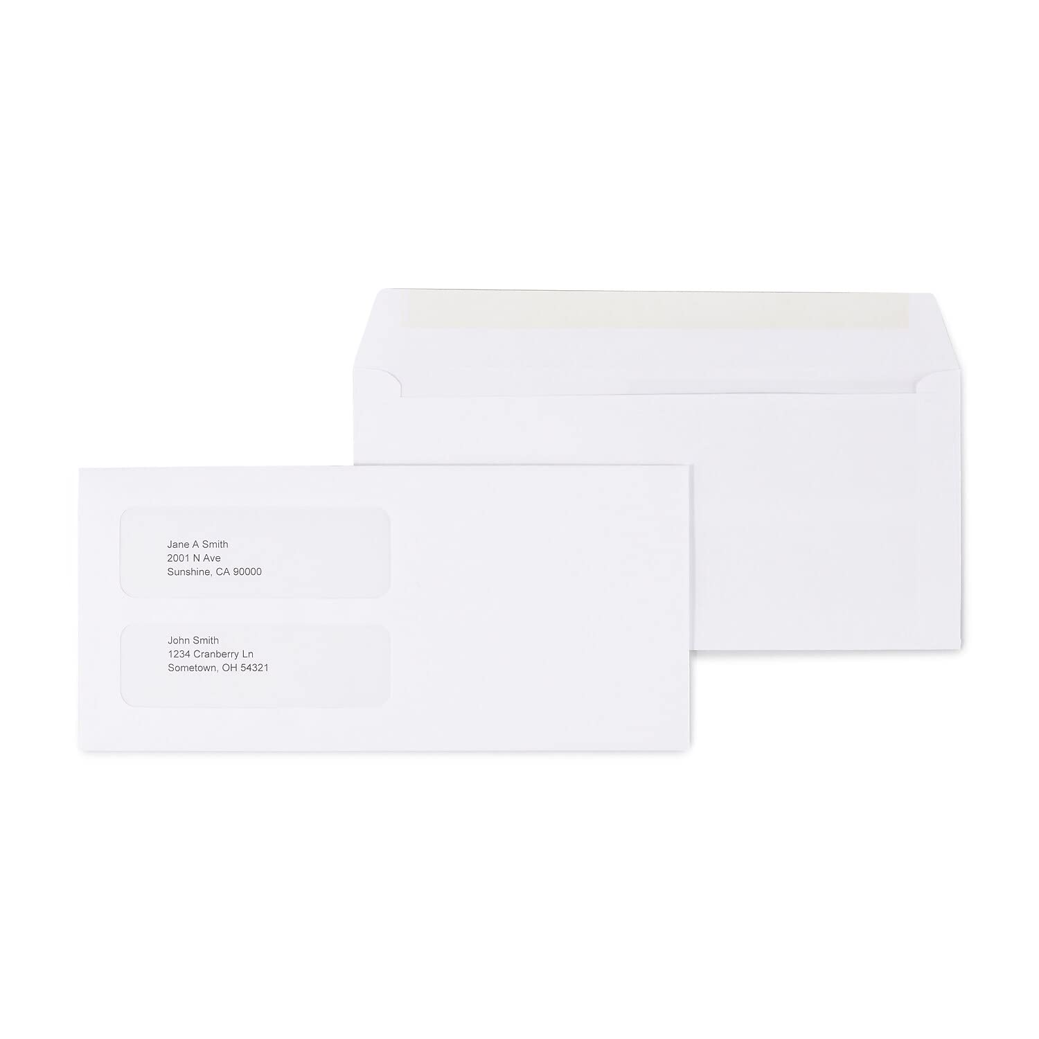MyOfficeInnovations 473949 Double-Window Gummed Envelopes for Laser Forms - 500 Pack - Perfect for Business Invoices, Mailing Documents & Office Correspondence