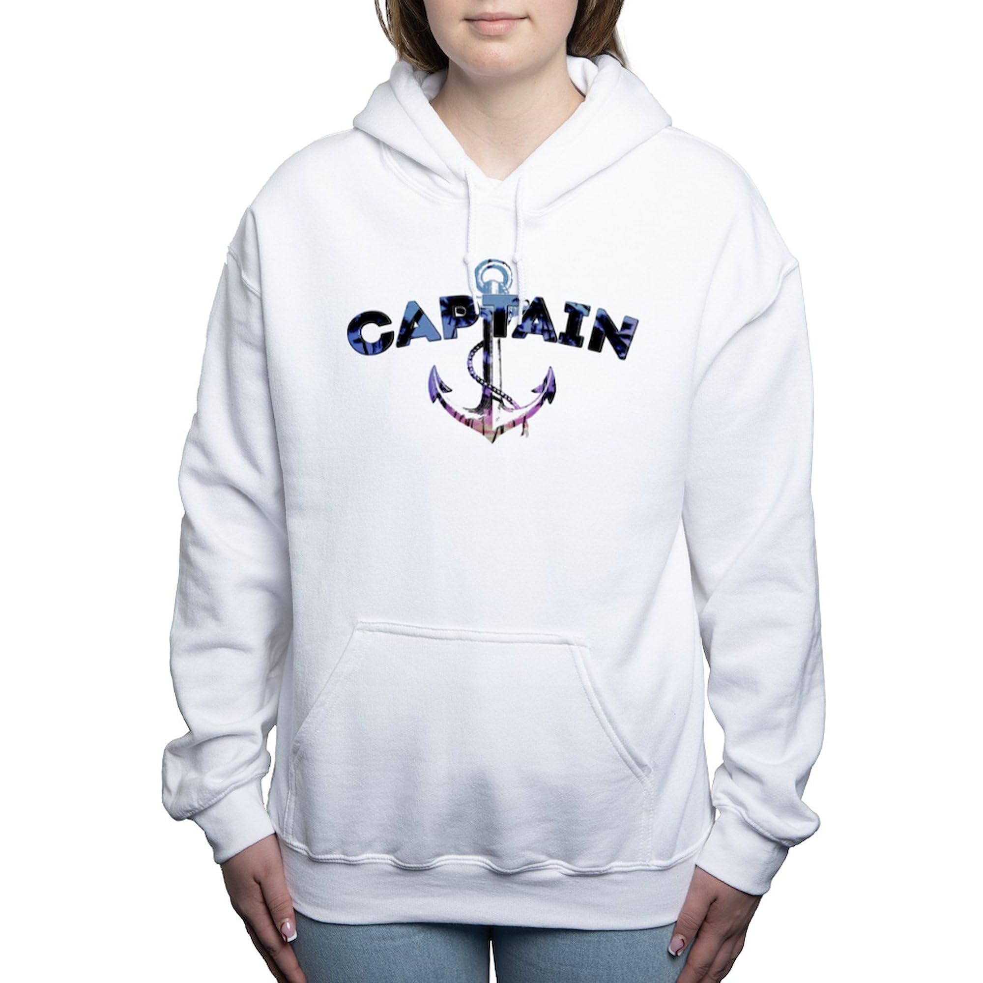 Women's Lightweight Hooded Pullover Sweatshirt - Boat Captain Design | Comfortable Casual Wear for Sailing, Boating & Outdoor Activities