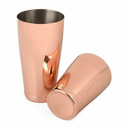 Premium Weighted Cocktail Shaker Set - 2-Piece Pro Boston Shaker Kit with Stainless Steel Strainer & Jigger - Bartender Accessories for Mixing Martinis, Margaritas & Cocktails at Home Bars or Professional Use