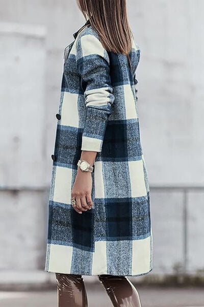 Stylish Plaid Button-Up Lapel Collar Coat for Men & Women | Trendy Fall Winter Jacket | Perfect for Office, Dating & Outdoor Activities