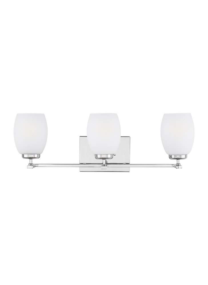 Generation Lighting 4418503-05 CATLIN 3-Light 24-Inch Chrome Bathroom Wall Sconce - Perfect for Vanity Lighting, Powder Room, and Modern Bathroom Decor