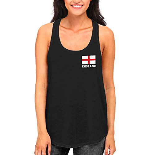 SpiritForged Apparel England Flag Women's Racerback Tank Top - Patriotic Workout Top for Gym, Running & Casual Wear
