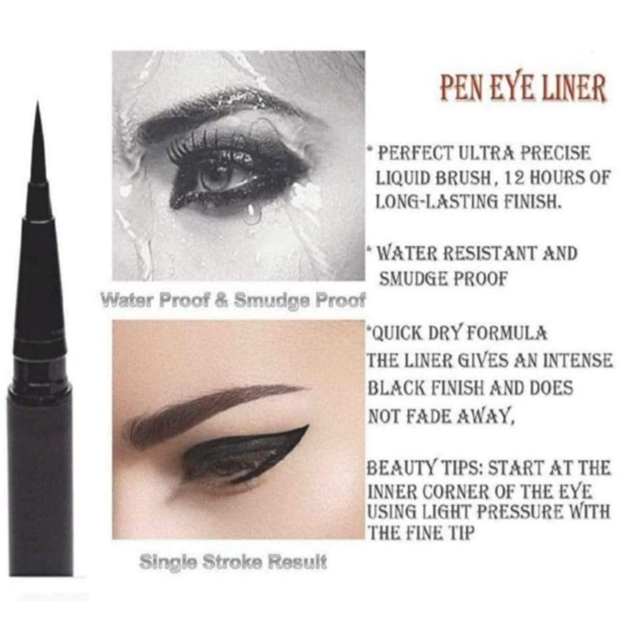 Huda Professional Makeup Kit - Foundation, Lipstick & Eyeliner for Party & Travel