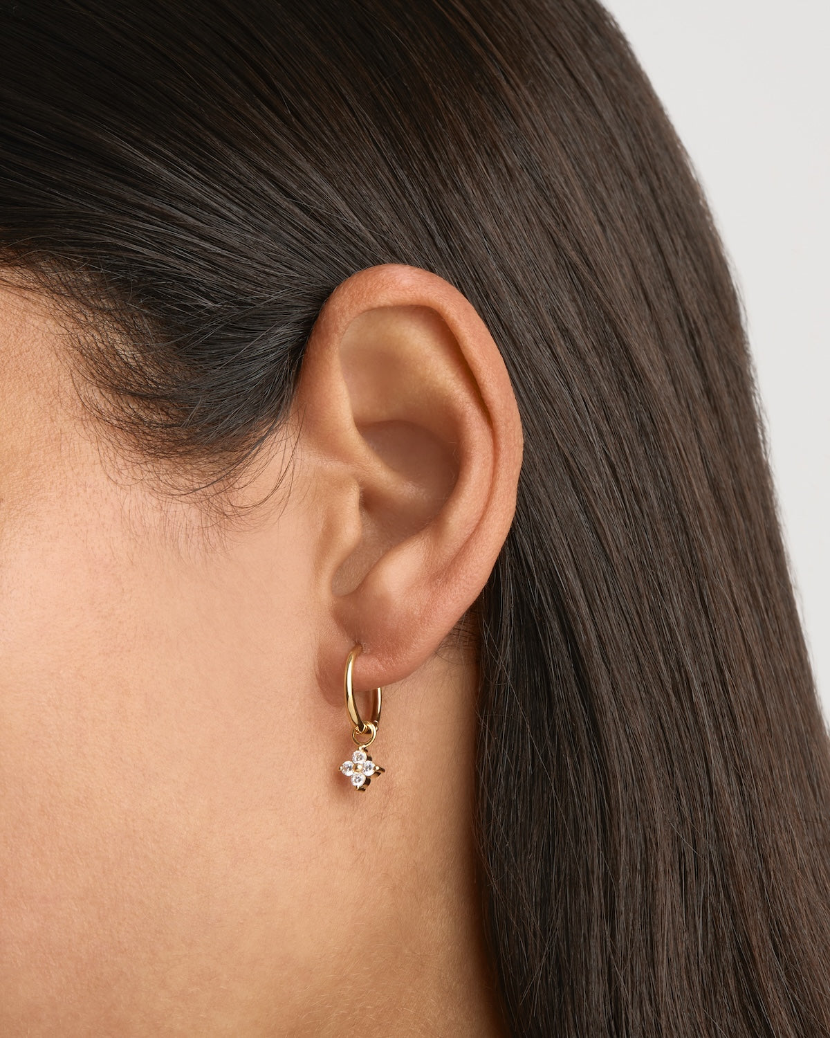 18K Gold Vermeil Crystal Bloom Hoop Earrings for Women - Elegant Floral Dangle Earrings for Party, Wedding & Everyday Wear