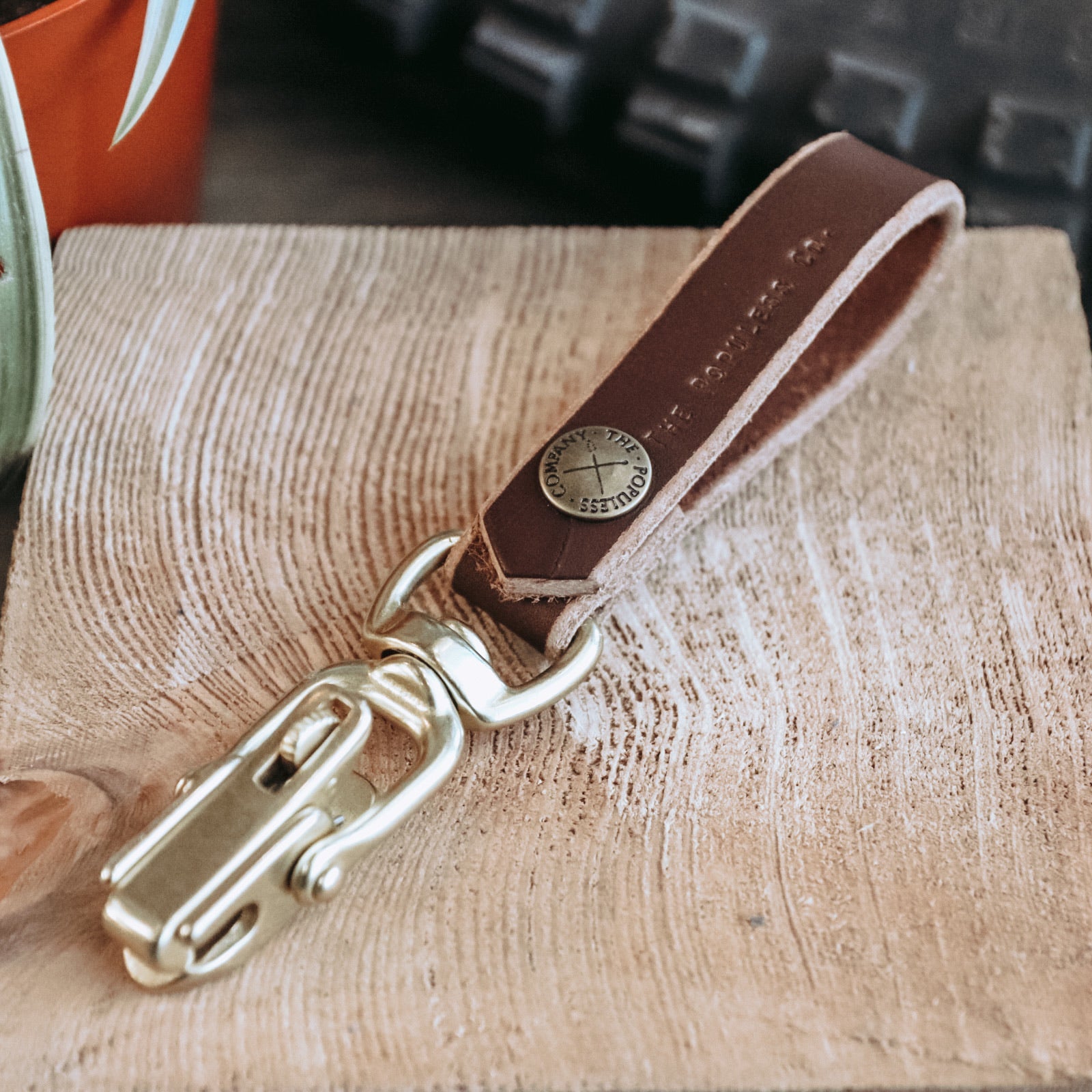 Premium Brown Leather Key Fob with Secure Locking Mechanism - Perfect for Home, Office & Car Keys Organization