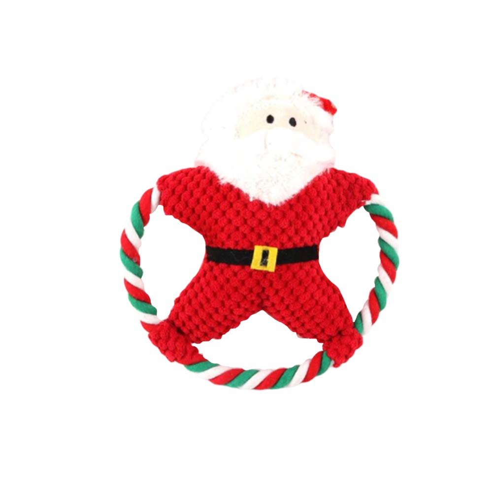 Amosfun Christmas Santa Squeaky Dog Chew Toy - Durable Bite-Resistant Chew Toy with Sound for Dogs & Cats - Interactive Pet Play Toy for Fetch, Training & Bonding