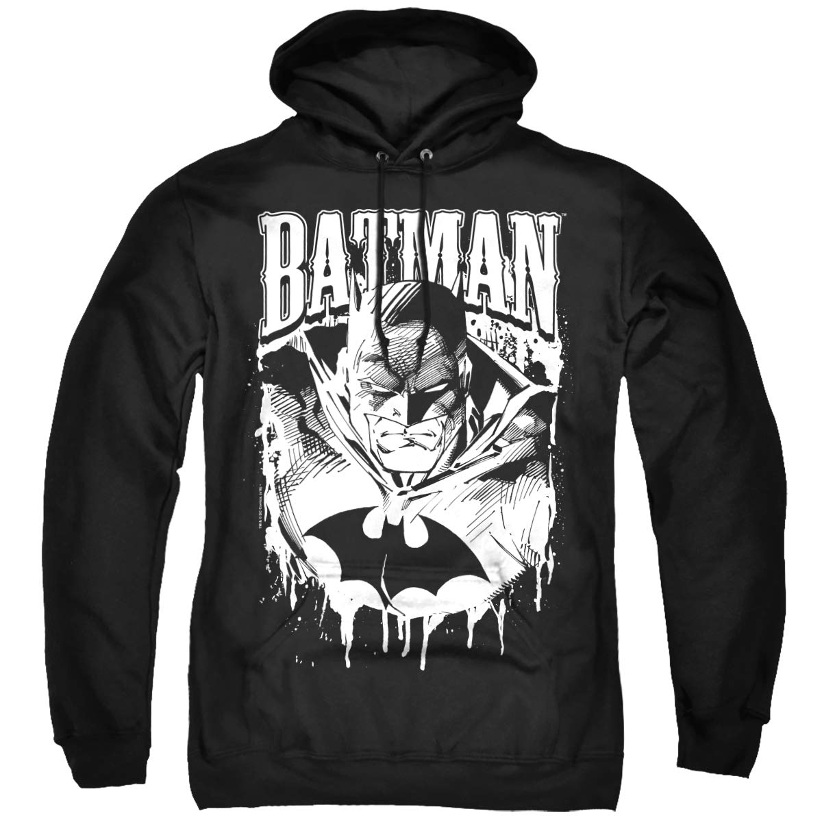 Trevco Batman Bat Metal Unisex Adult Pull-Over Hoodie | DC Comics Superhero Graphic Hooded Sweatshirt for Men & Women | Perfect for Cosplay, Halloween & Casual Wear