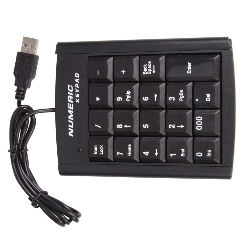 19-Key USB Numeric Keypad - Compact External Number Keyboard for Laptop & Desktop Computers | Perfect for Data Entry, Accounting & Office Work