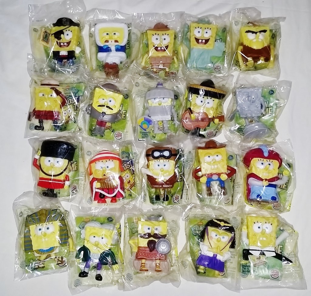 Burger King SpongeBob Lost In Time Kids Meal Toy Set - 2005 Collectible Fast Food Memorabilia for SpongeBob Fans & Nostalgic Collectors | Perfect for Display, Gifts, and 2000s Pop Culture Collections