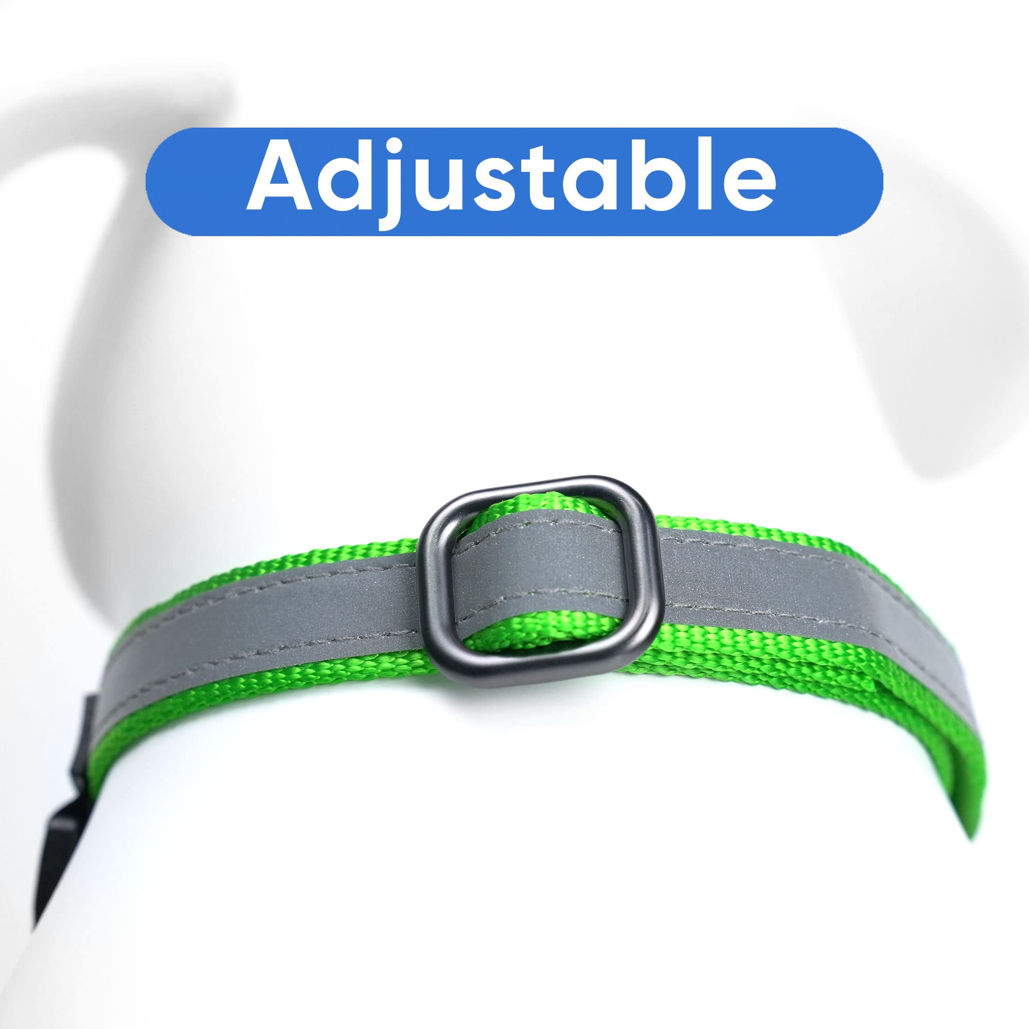 Reflective Martingale Dog Collar - Adjustable Safety Collar for Night Walks, Training & Outdoor Adventures with Bright LED Visibility