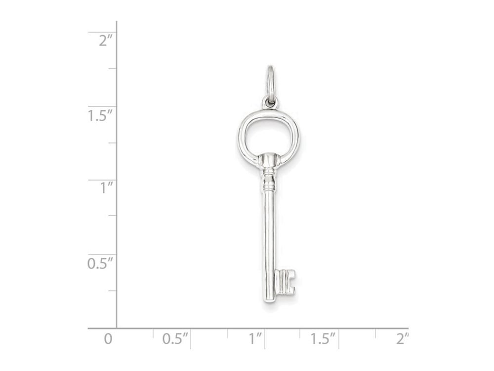 Sterling Silver Key Pendant Necklace with Chain - Elegant Jewelry Gift for Women, Perfect for Everyday Wear, Special Occasions & Gifting