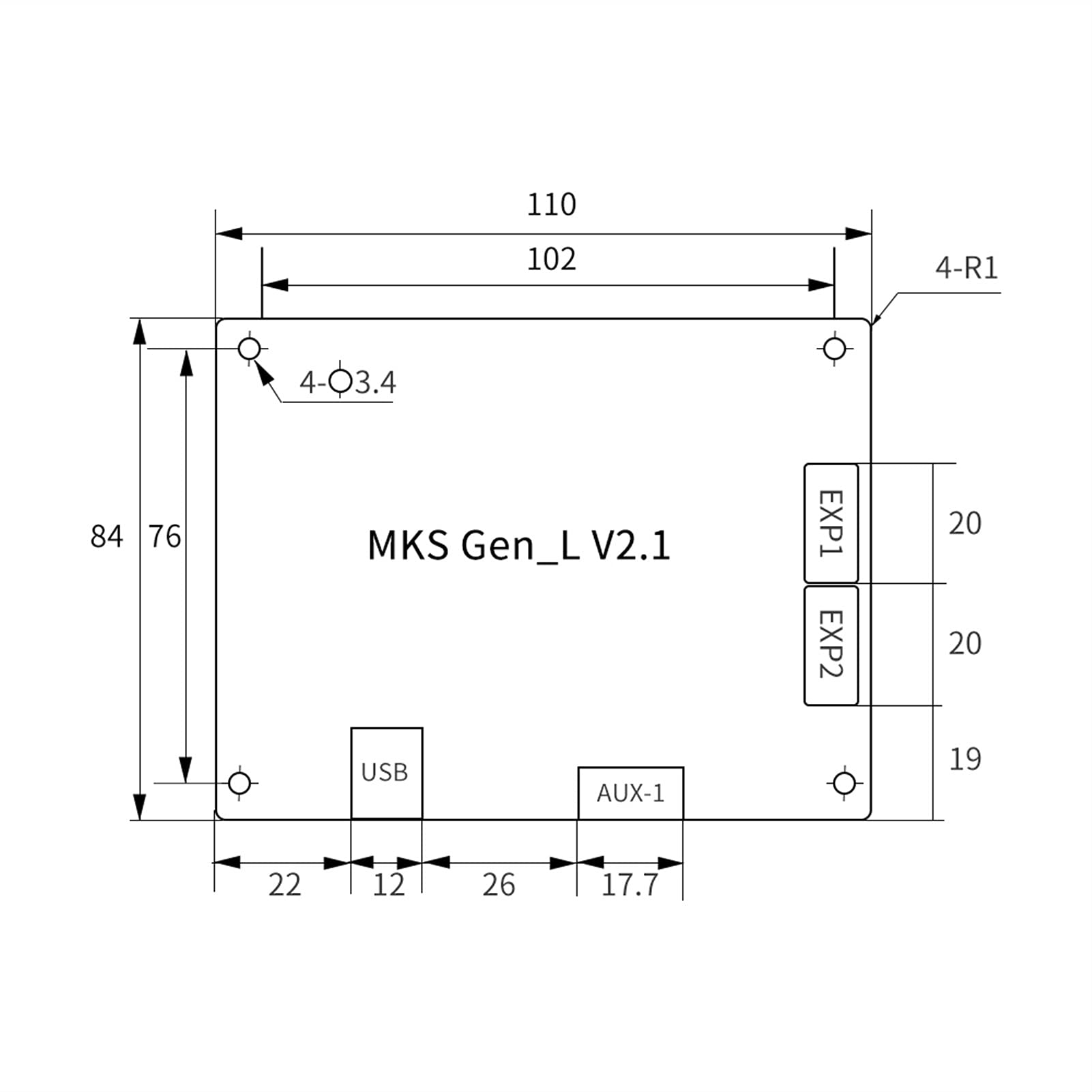 Makerbase MKS Gen_L V2.1 3D Printer Motherboard Control Board - Compatible with TMC2209/TMC2208 UART Mode - Upgrade Your 3D Printer with Precision Stepper Drivers (Includes 5pcs TMC2208) - Perfect for DIY 3D Printing Projects and Printer Upgrades