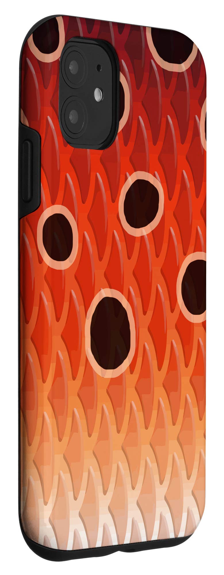 iPhone 11 Case - North Carolina State Red Fish Skin Scale Art Design - Durable Protective Phone Cover - Perfect Fishing Gift for Anglers & Outdoor Enthusiasts - Ideal for Fishing Trips, Boat Outings & Outdoor Adventures