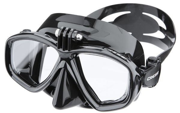 Cressi Action Dive Mask with GoPro Mount - Anti-Fog Scuba Diving & Snorkeling Mask with Free Snorkel Set - Perfect for Underwater Photography and Ocean Adventures