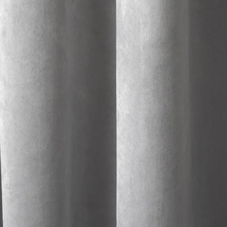 Laurence Llewelyn Bowen Montrose Silver Eyelet Curtains - Elegant Window Treatments for Living Room & Bedroom Decor