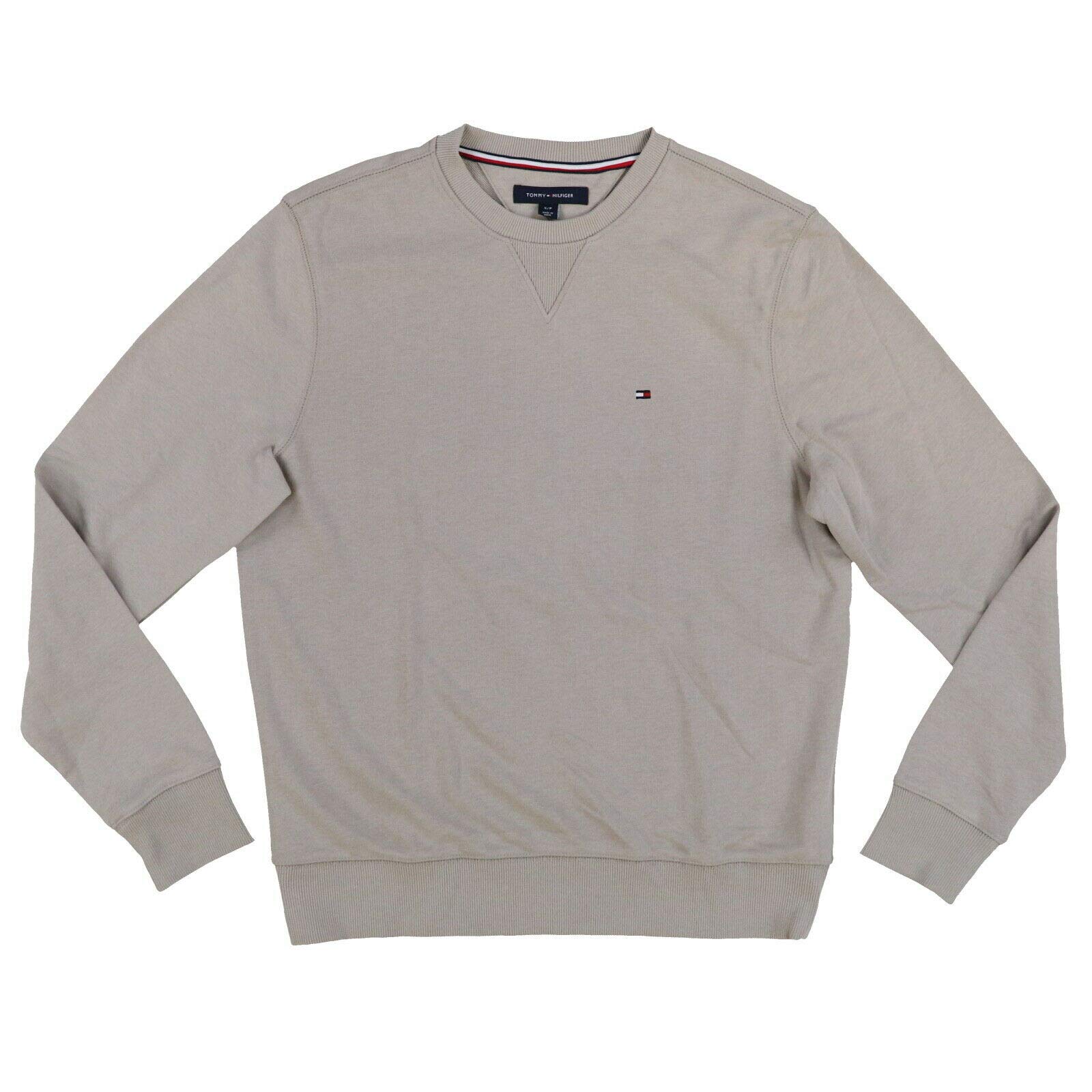 Tommy Hilfiger Men's Classic Plain Crewneck Sweatshirt | Casual Cotton Pullover for Everyday Wear | Perfect for Lounge, Gym & Street Style