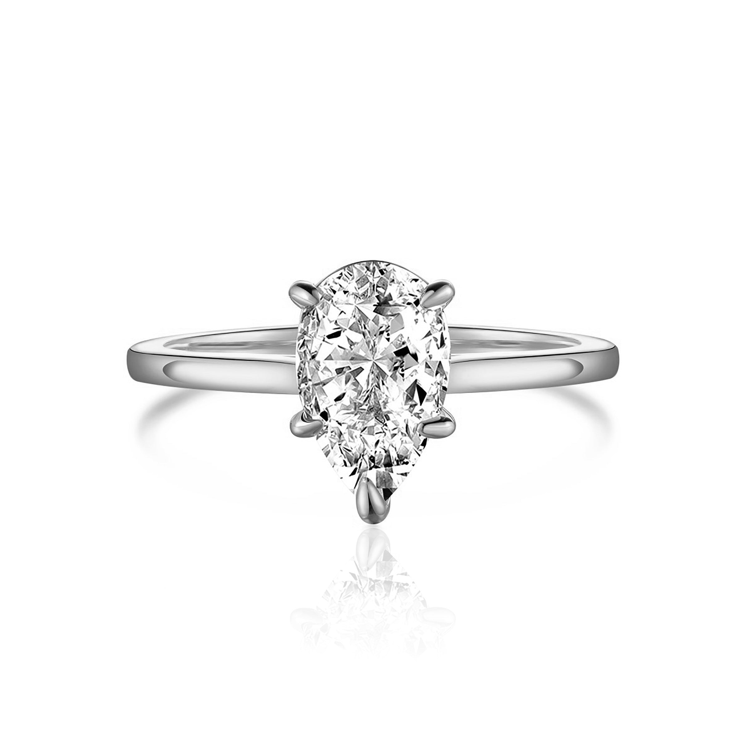 Luminous Lily: Pear Cut Moissanite Ashes Ring for Women - Elegant Memorial Jewelry for Loved Ones | Perfect for Remembrance, Sympathy Gifts & Special Occasions