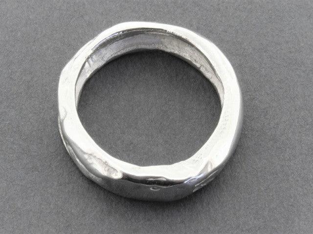 Sterling Silver Driftwood Band Ring - Handcrafted Boho Jewelry for Women, Perfect for Beach Weddings & Nature-Inspired Fashion