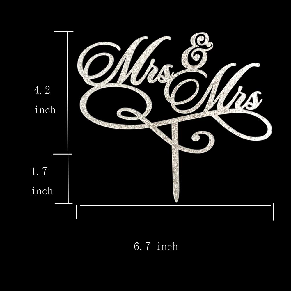 Same Sex Wedding Cake Topper - Elegant Mrs & Mrs Cake Decor for Lesbian Couples - Perfect for Wedding, Anniversary & LGBTQ+ Celebrations