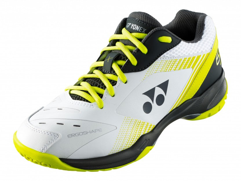 Yonex Power Cushion SHB65X3 Unisex Badminton Court Shoes - White/Lime | High Performance Indoor Sports Shoes for Badminton, Squash & Tennis Players