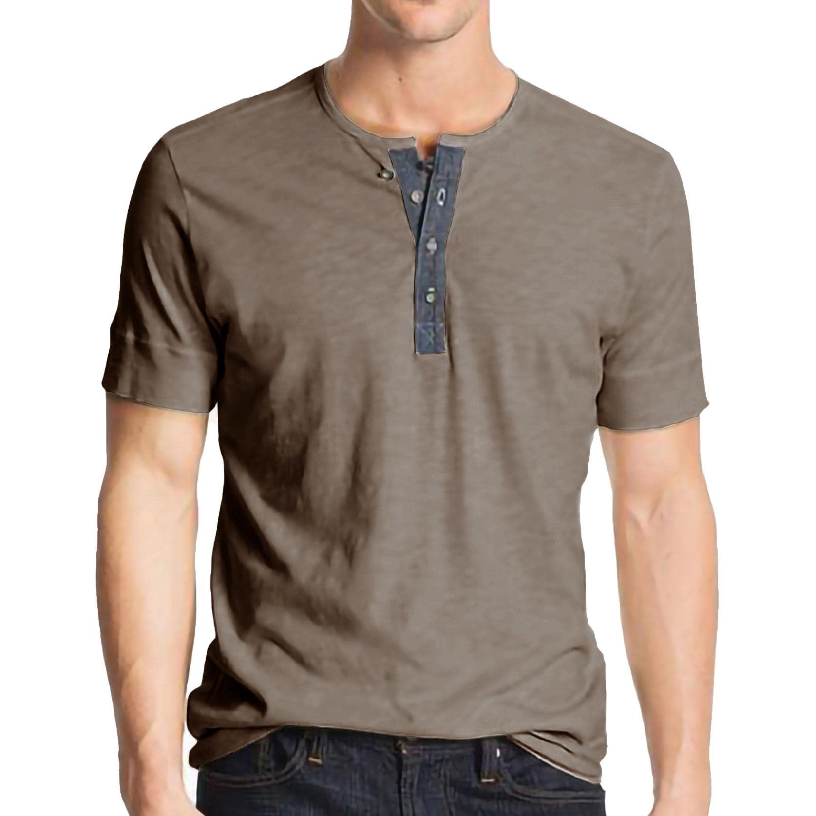 Men's Short Sleeve Casual T-Shirts | Fashion Henley Shirts for Summer, Workout & Gym | Beach Tee Shirts & Blouses | Perfect for Outdoor Activities, Sports & Casual Wear