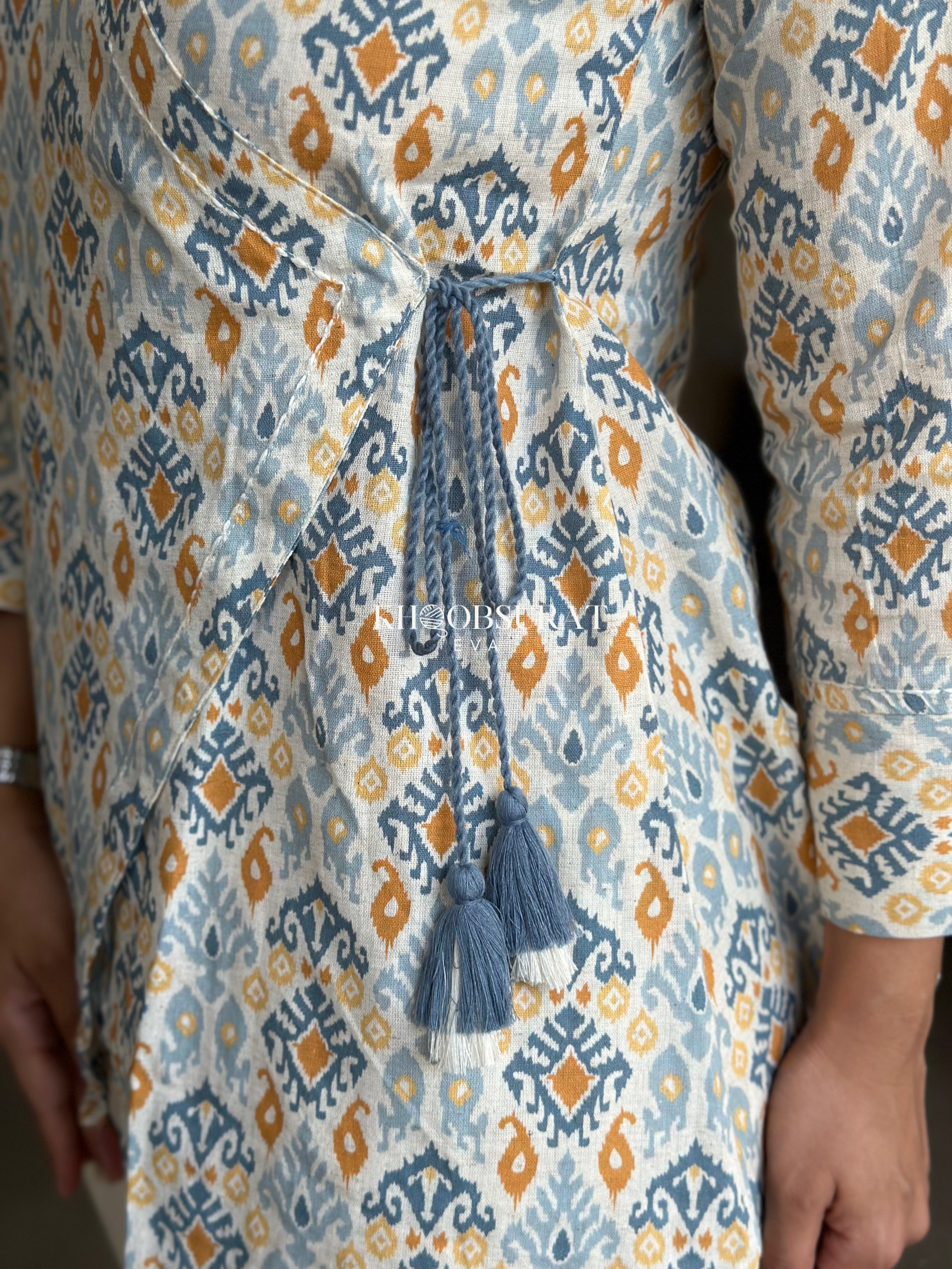 CIRCE Blue Cotton A-Line Coord Set for Women | Summer Outfits & Casual Wear | Perfect for Beach, Brunch, and Everyday Style