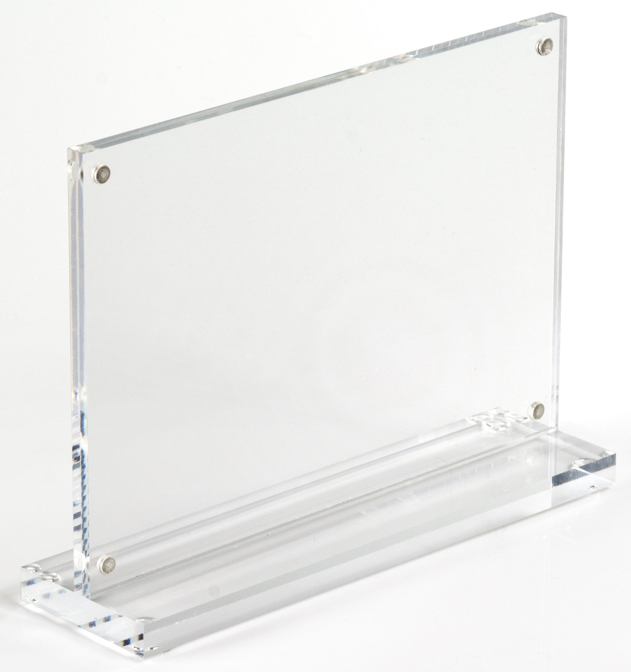 Displays2go Clear Acrylic Table Tents for Desktop - 6x4 Inches, 12-Pack | Perfect for Restaurant Menus, Promotions & Event Signage