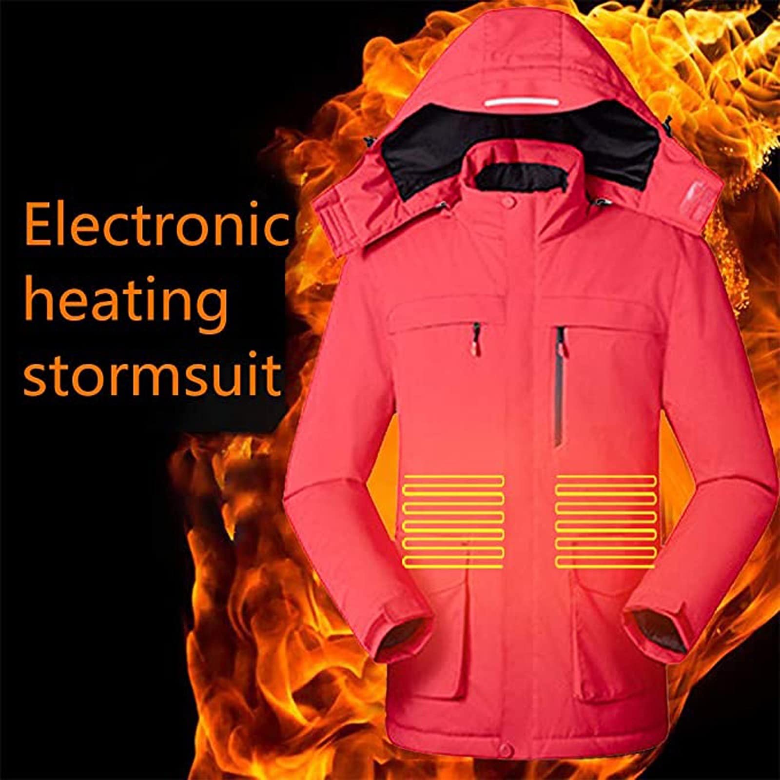 CRMY Women's Heated Jacket with Detachable Hood - Winter Soft Shell Electric Heating Jacket for Outdoor Activities, Hiking, and Cold Weather Commuting