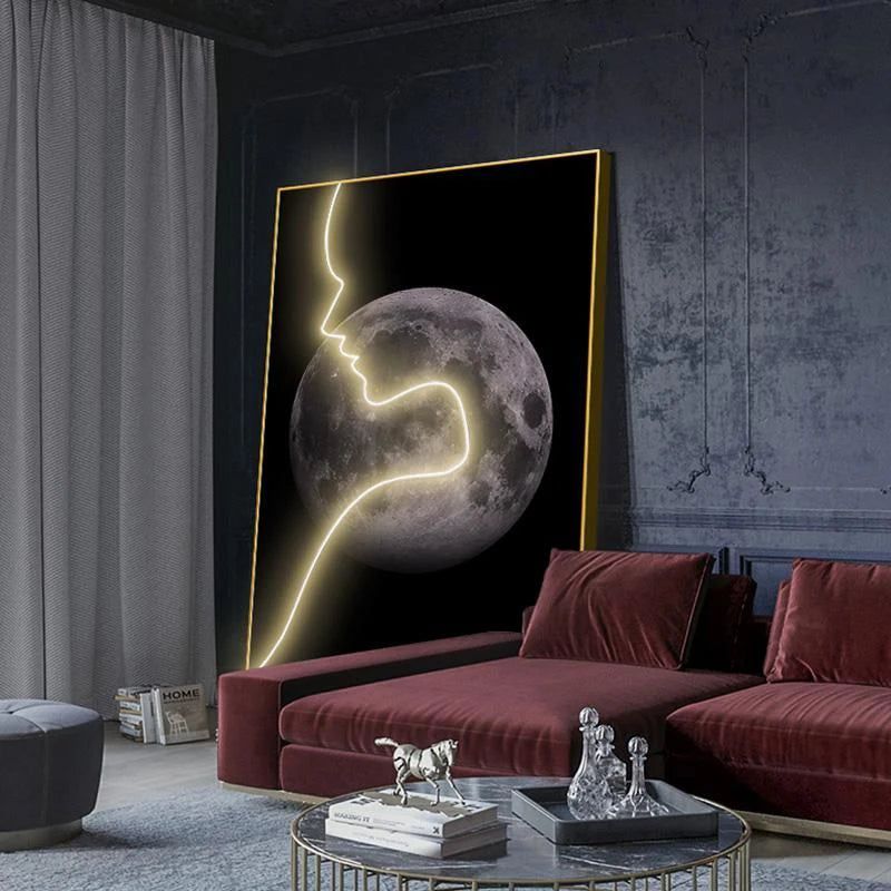 Abstract Figure LED Porch Wall Art - Modern Outdoor Light Sculpture for Patio, Garden & Entryway Decor - Energy Efficient Waterproof Landscape Lighting for Home & Commercial Use