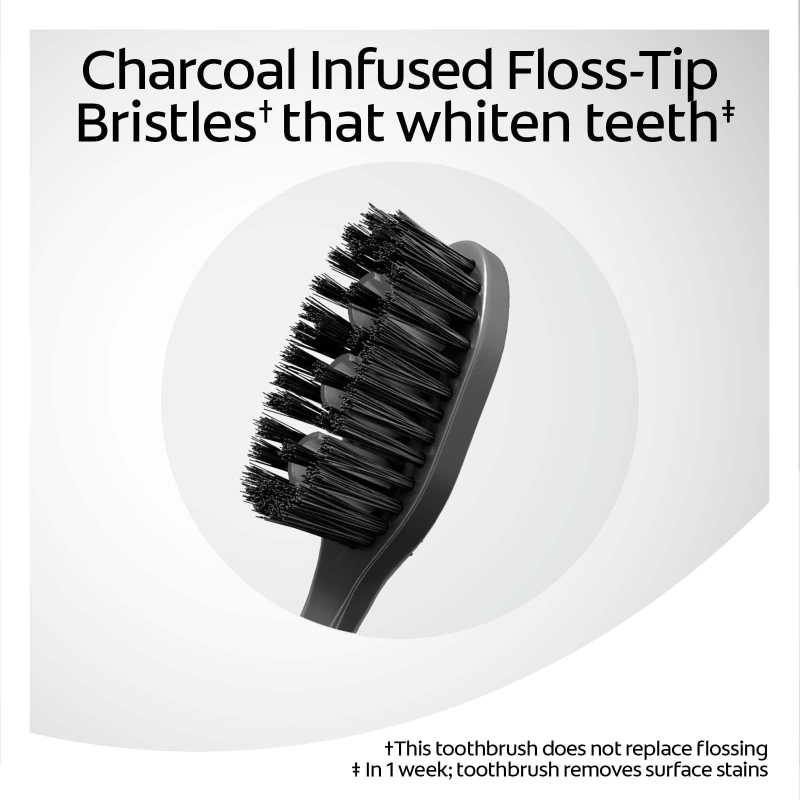 Colgate 360 Charcoal Toothbrush for Adults - Soft Bristles, 2 Pack - Gentle Teeth Cleaning & Gum Care for Daily Oral Hygiene Routine