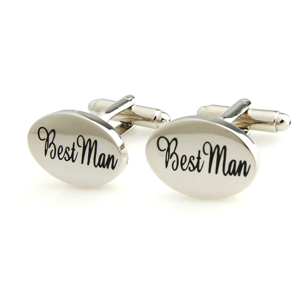 Elegant Silver Printed Wedding Cufflinks for Men - Perfect for Formal Events, Tuxedos & Special Occasions