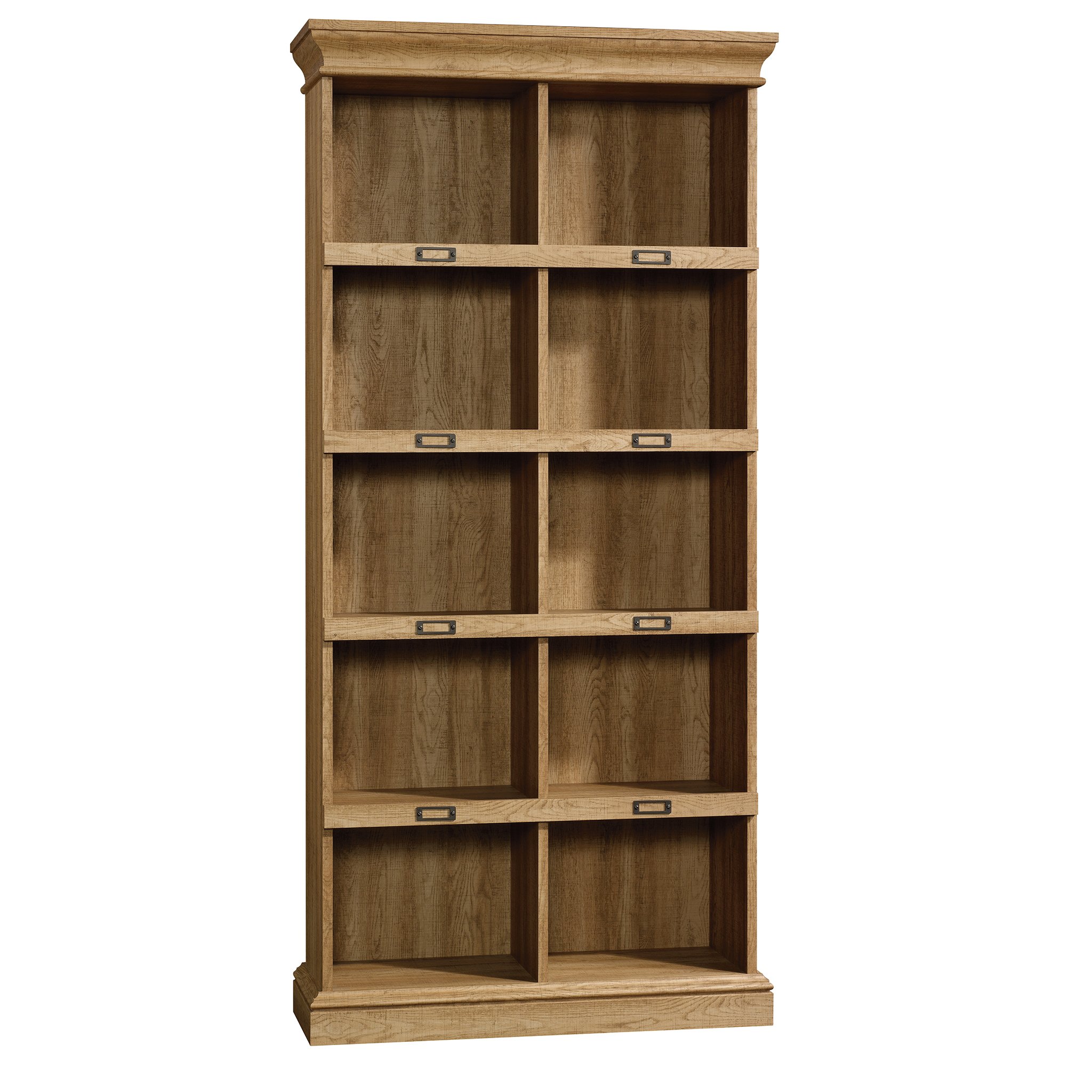 Sauder Barrister Lane Bookcase - Scribed Oak Finish | Elegant Wooden Bookshelf for Home Office, Living Room & Library Storage