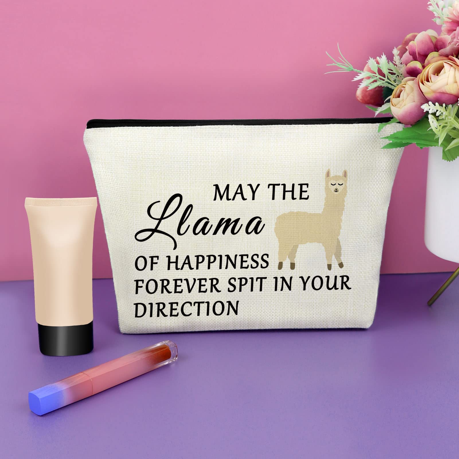 Funny Llama Makeup Bag for Women - Cute Cosmetic Travel Pouch, Perfect Birthday & Christmas Gift for Llama Lovers, Best Friends & Her | Great for Travel, Daily Use & Friendship Gifts