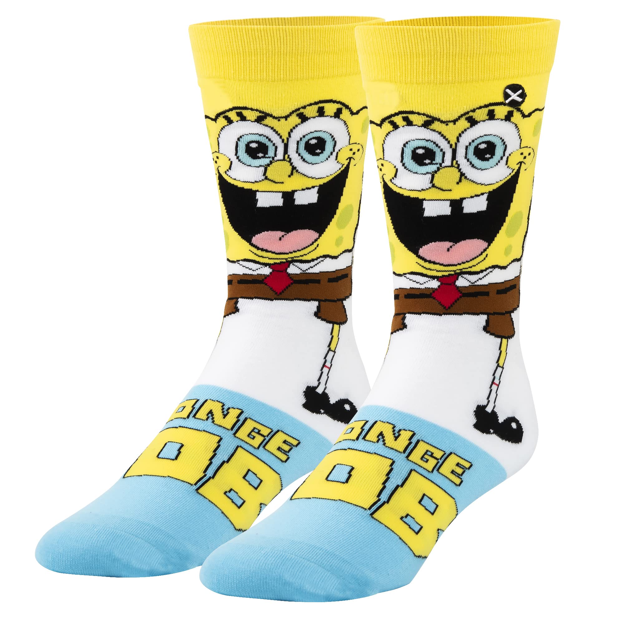 Odd Sox Nickelodeon SpongeBob Cartoon Socks for Men - Fun Novelty Crew Socks (Large) - Perfect for Cosplay, Gifts & Everyday Wear