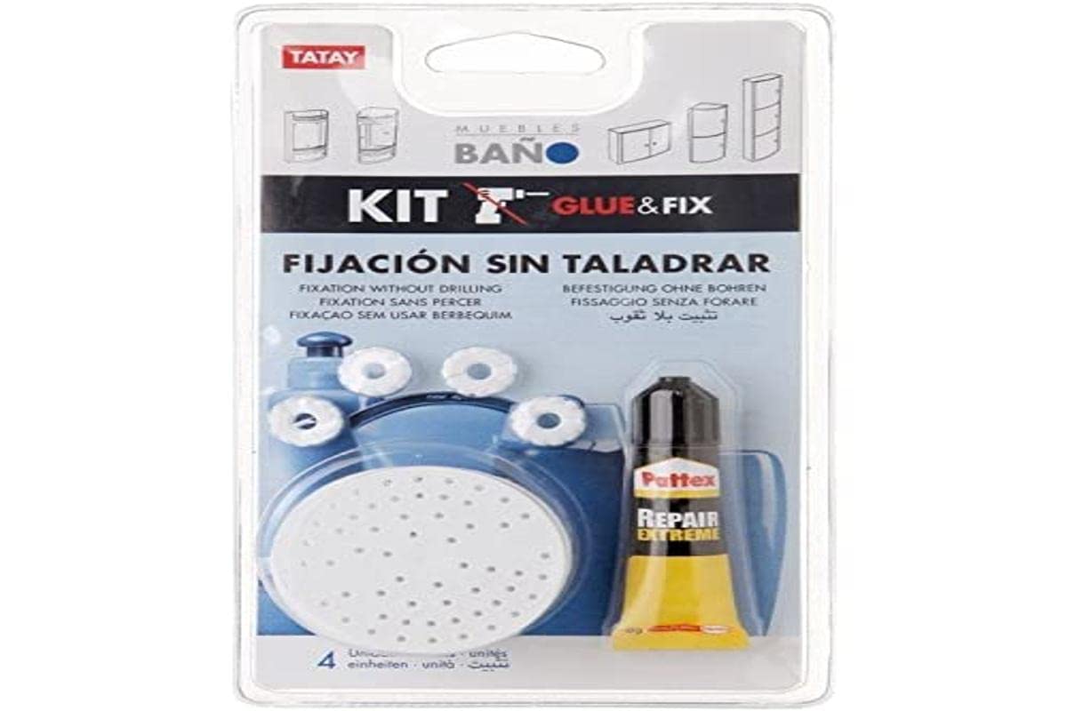 White Bathroom Cabinet Glue and Fix Kit – Strong Adhesive for Mounting Mirrors, Shelves & Vanities – Perfect for Home, Office & Bathroom Renovations