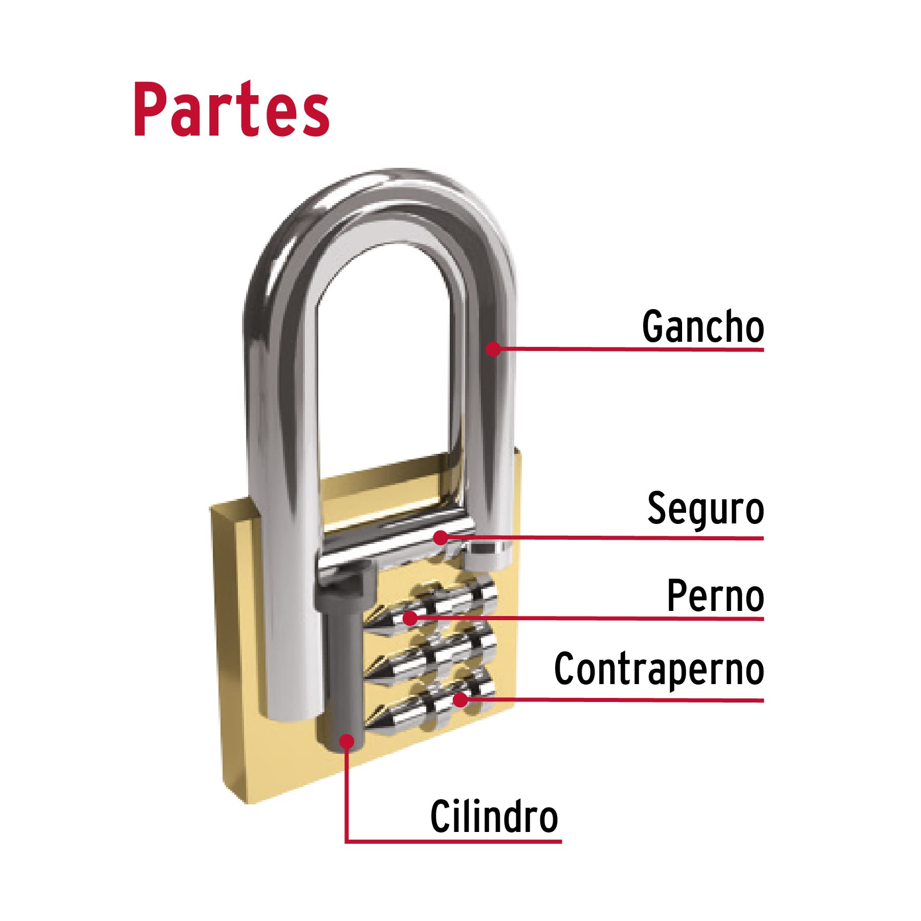 Heavy Duty 50mm Brass Iron Padlock - Secure & Durable Short Shackle Lock for Home, Garage, Storage Units, Toolboxes & Outdoor Use