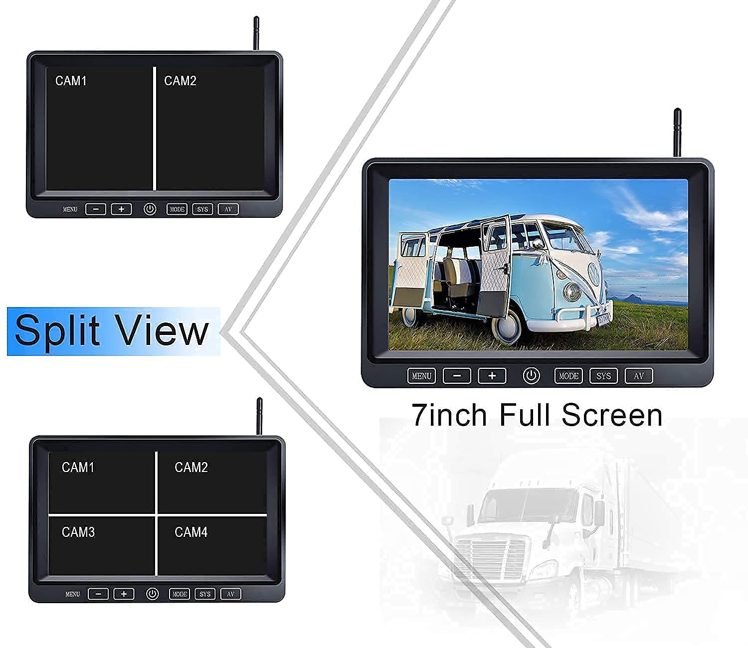 B701 II 1080P HD Wireless Backup Camera with W01 Digital Monitor - Waterproof Truck RV Trailer Rear View Camera System for Safe Parking & Reversing