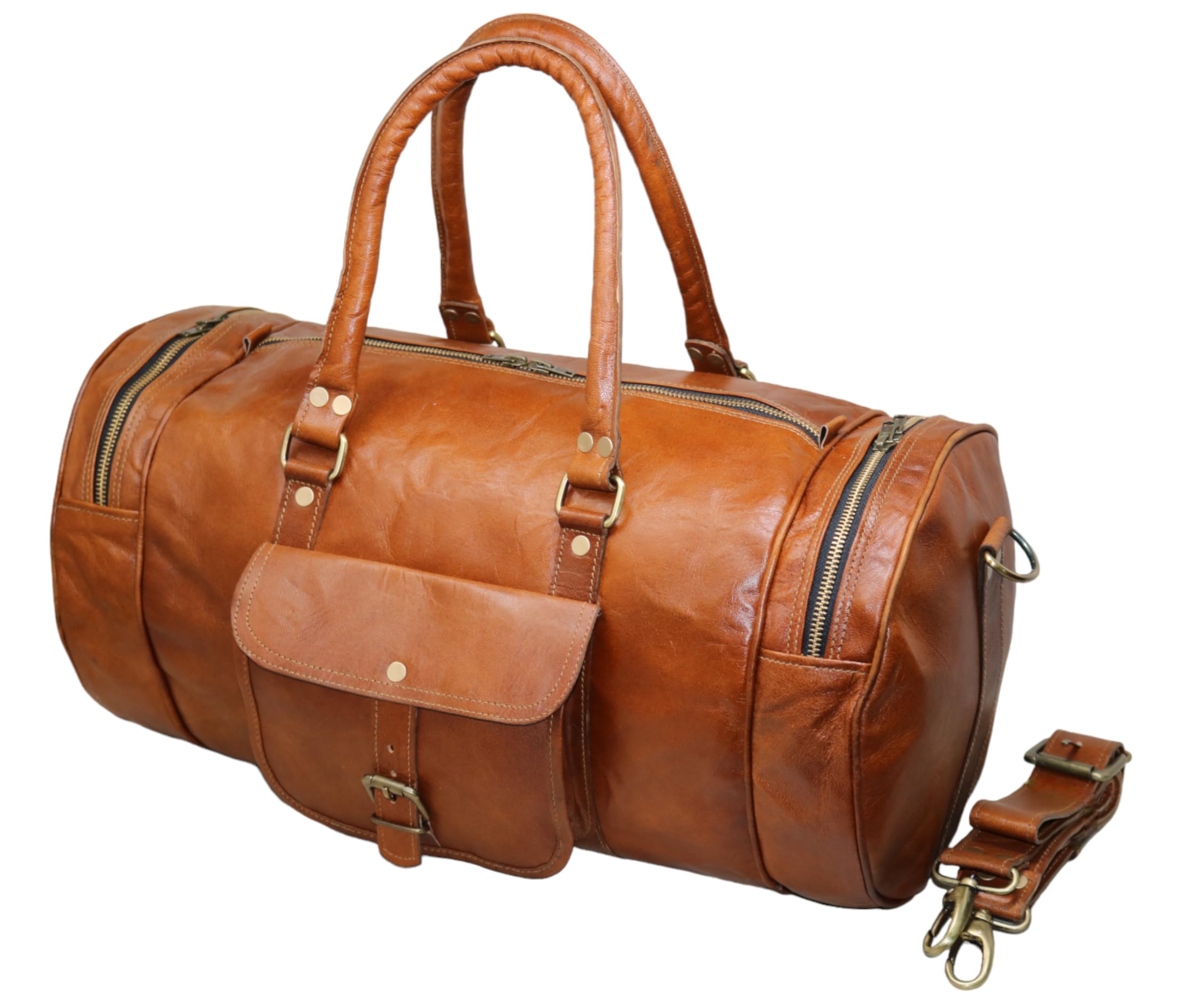 **Jaald 56cm Genuine Leather Duffle Bag – Vintage Waterproof Carry-On Luggage for Men & Women – Gym, Travel, Weekend Getaway & Fitness Essentials Bag**    *(Use Cases: Perfect for gym workouts, business trips, weekend vacations, and outdoor adventures – a stylish and durable leather duffle for all occasions.)*