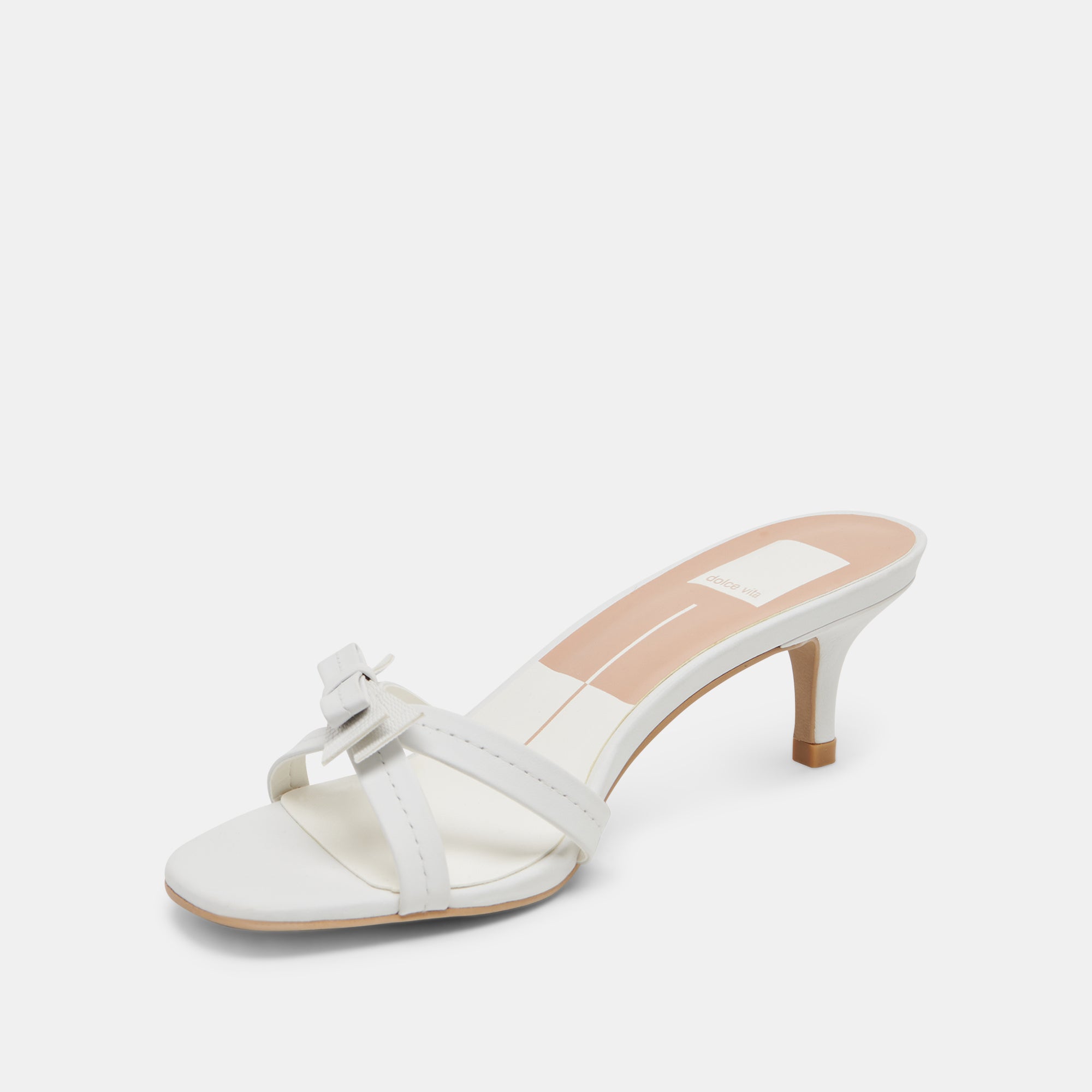 TERISA Women's White Leather Heels - Comfortable High Heel Pumps for Work, Party & Special Occasions