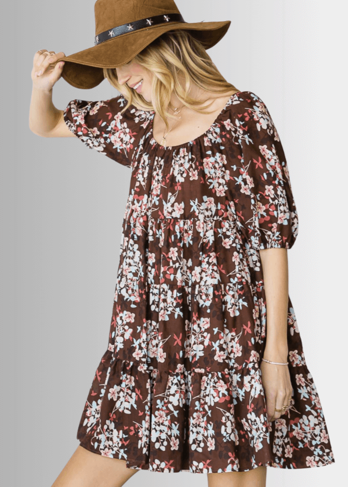 Floral Baby Doll Tiered Mini Dress for Girls - Cute & Comfortable Toddler Outfit for Parties, Photos & Special Occasions