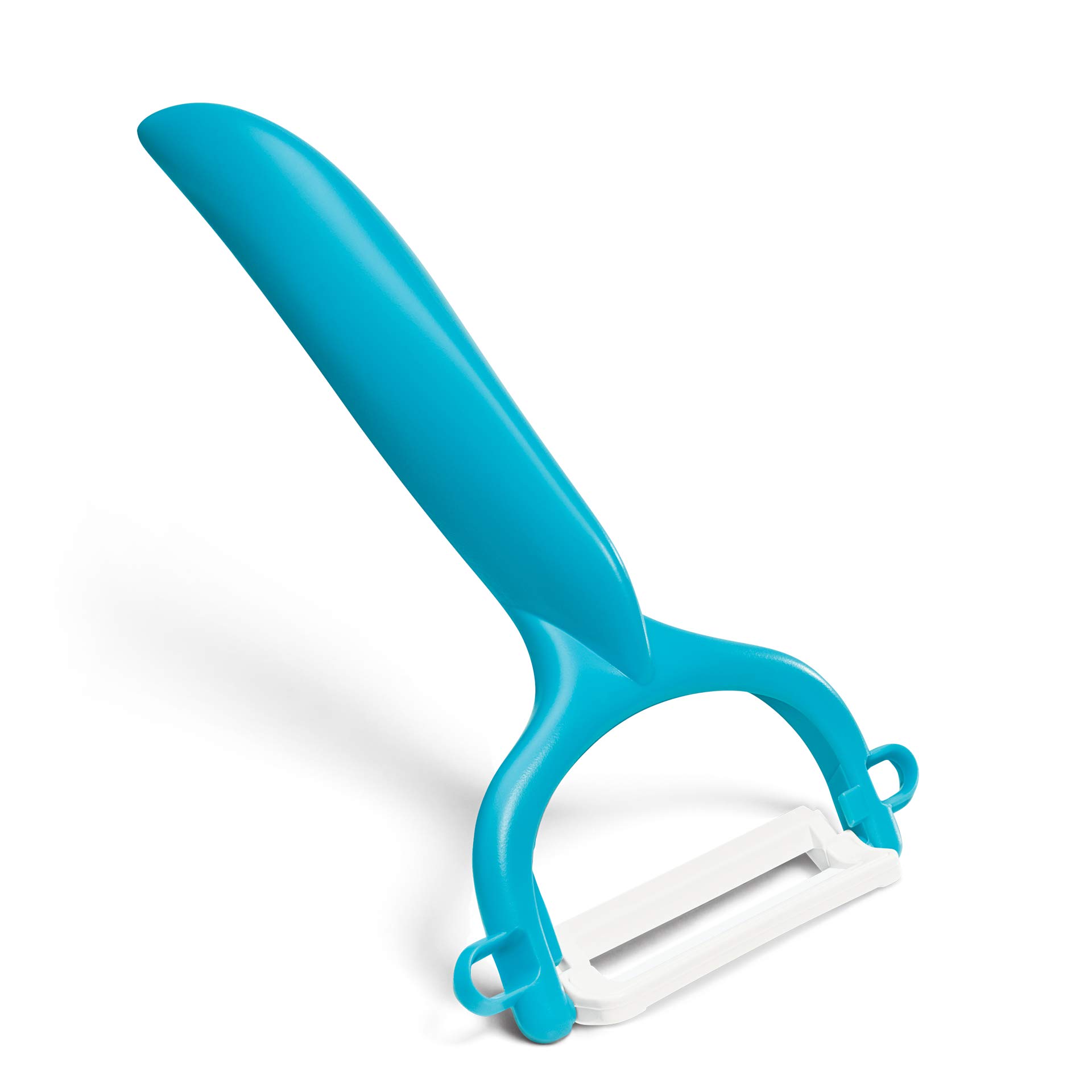 Kyocera Ceramic Horizontal Y Peeler - Blue - Sharp & Durable Vegetable Peeler for Potatoes, Carrots, Fruits - Perfect for Kitchen, Cooking & Meal Prep