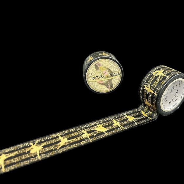 Elegant Ballet Foil Washi Tape for Scrapbooking, Journaling & DIY Crafts - Perfect for Gift Wrapping, Bullet Journals & Home Decor