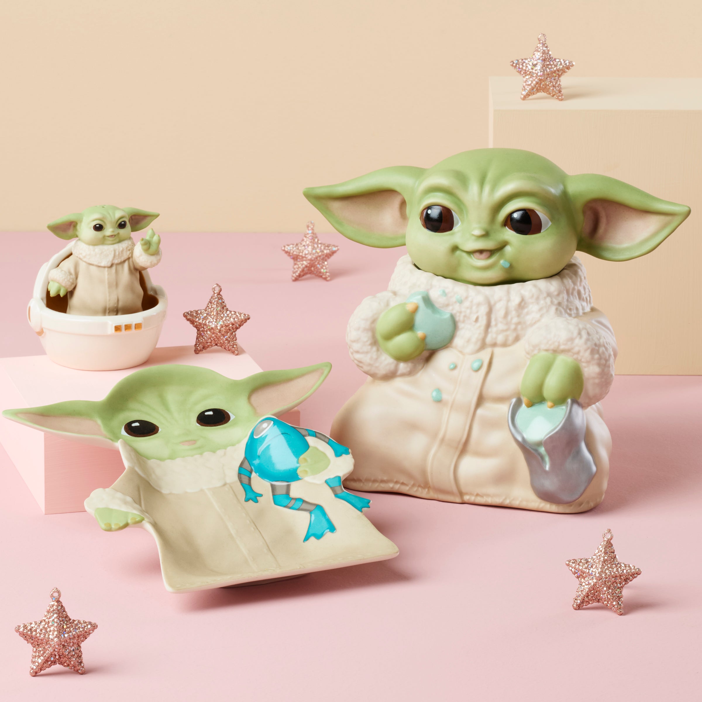 Grogu The Child Figural Cookie Jar - Star Wars Inspired Ceramic Cookie Storage for Kitchen, Home Decor & Gift Idea