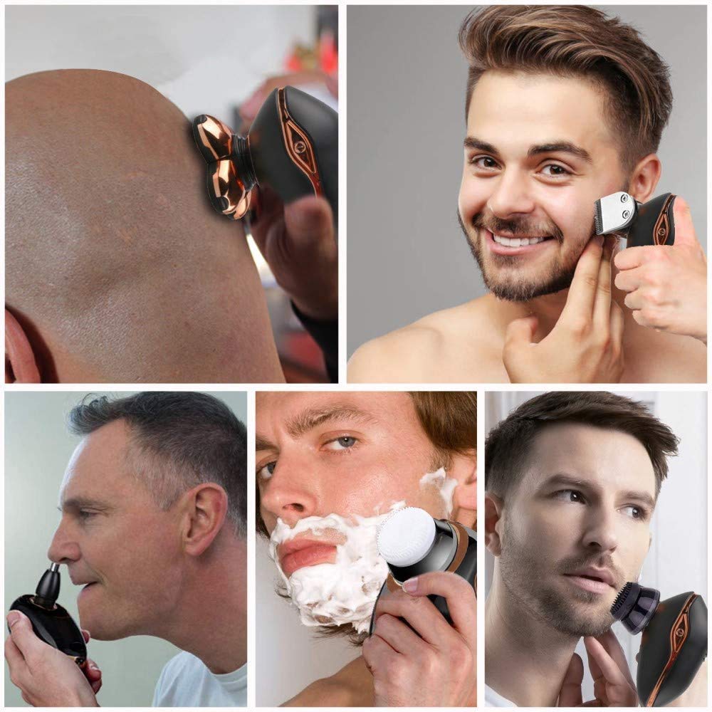 5D Floating Electric Razor for Men - USB Rechargeable Wet/Dry Shaver with Beard Trimmer, LED Display & Grooming Kit | Perfect for Travel, Home Use & Bald Head Shaving