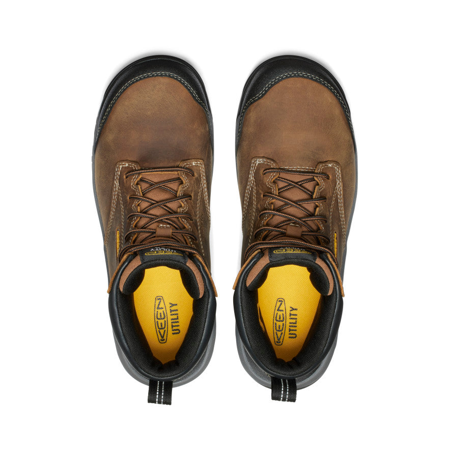 Men's Evanston 6 ESD Safety Boot with Carbon Toe - Bison/Black - Slip Resistant Work Boots for Electricians & Industrial Workers