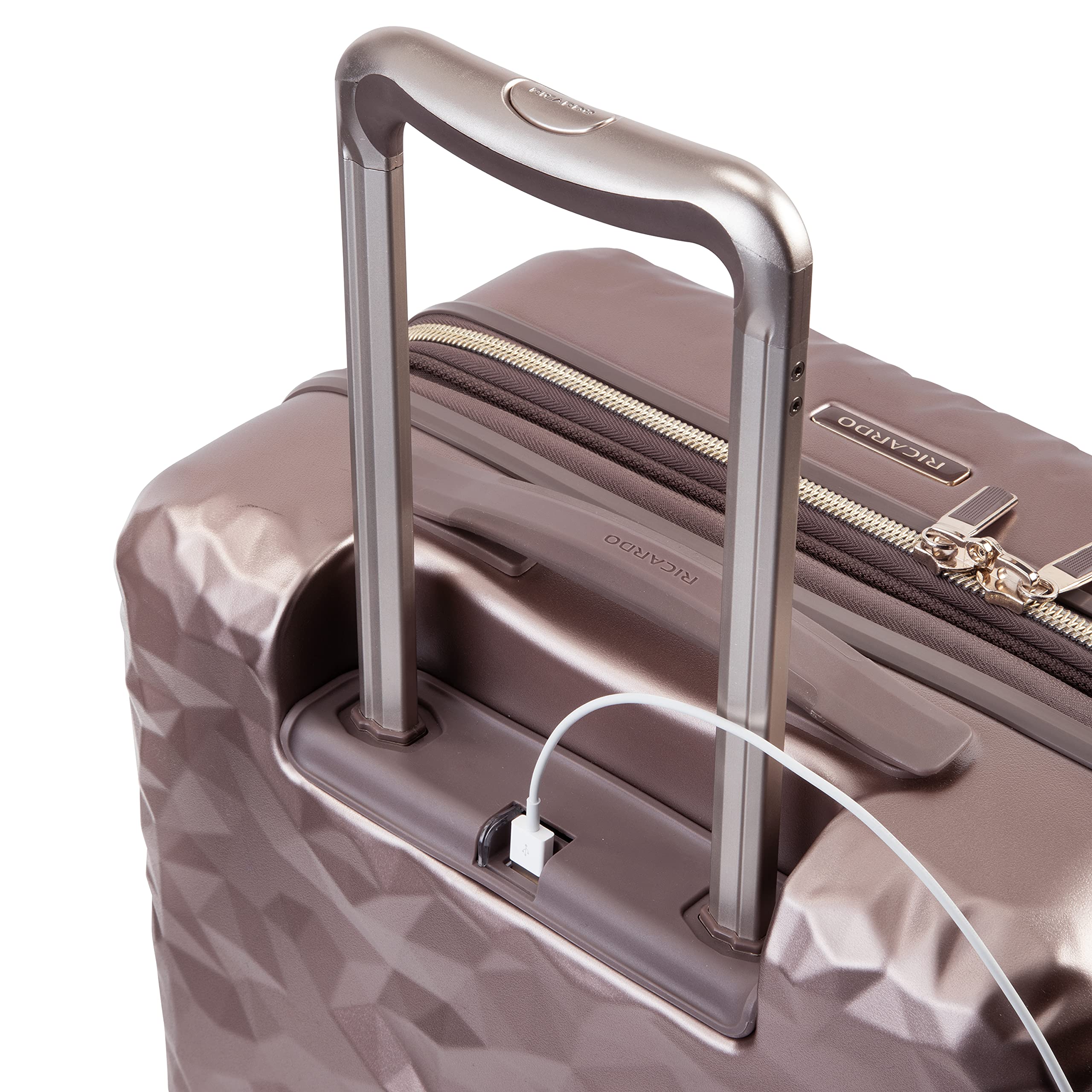 Ricardo Beverly Hills Indio 20-Inch Carry-On Hardside Luggage - Durable Spinner Suitcase with Compression Straps & Secondary Compartment - Smoked Topaz - Perfect for Air Travel & Weekend Getaways