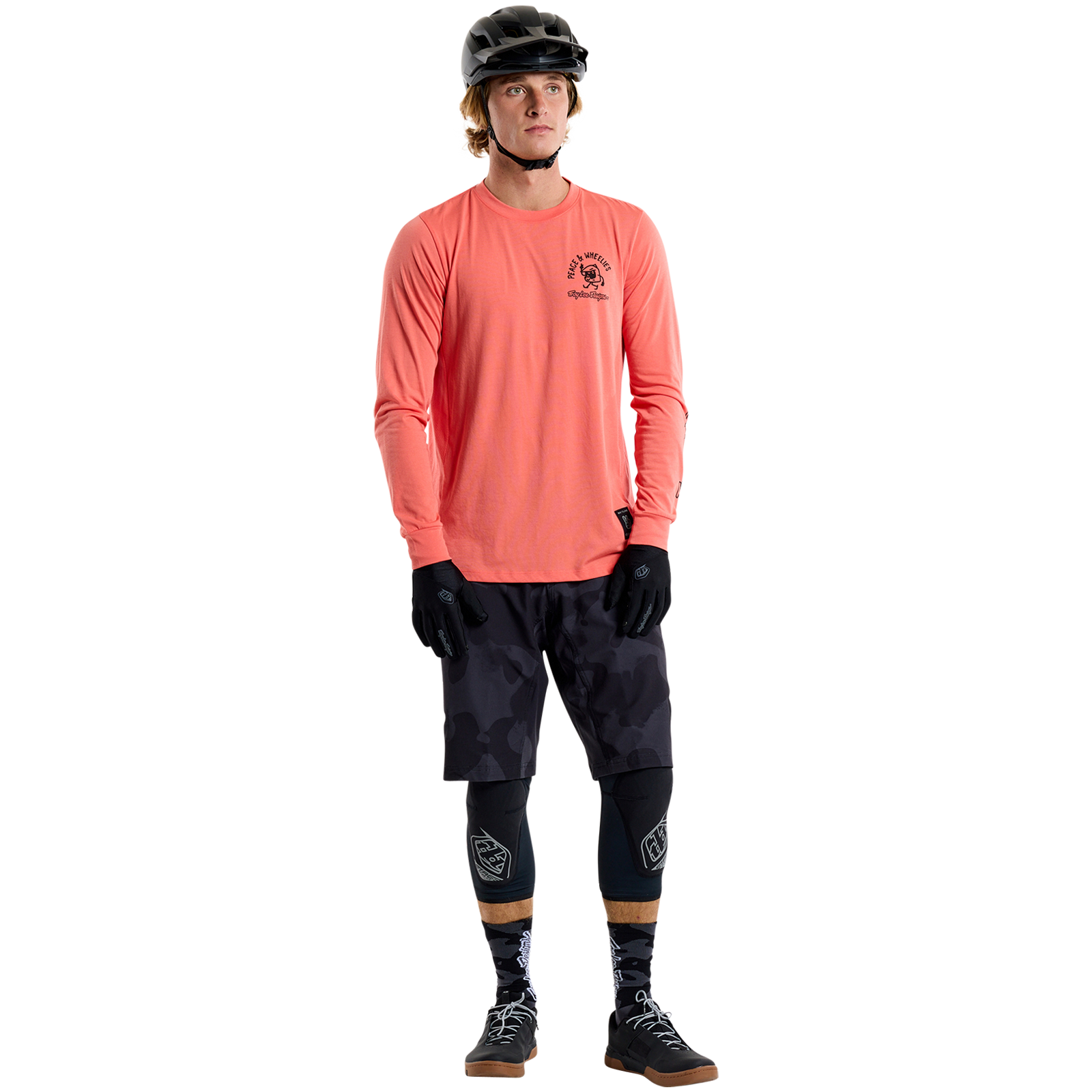 Skyline Long Sleeve Ride Tee P&W Melon - Comfortable Cycling Shirt for Men & Women - Perfect for Road Biking, Mountain Biking & Outdoor Adventures