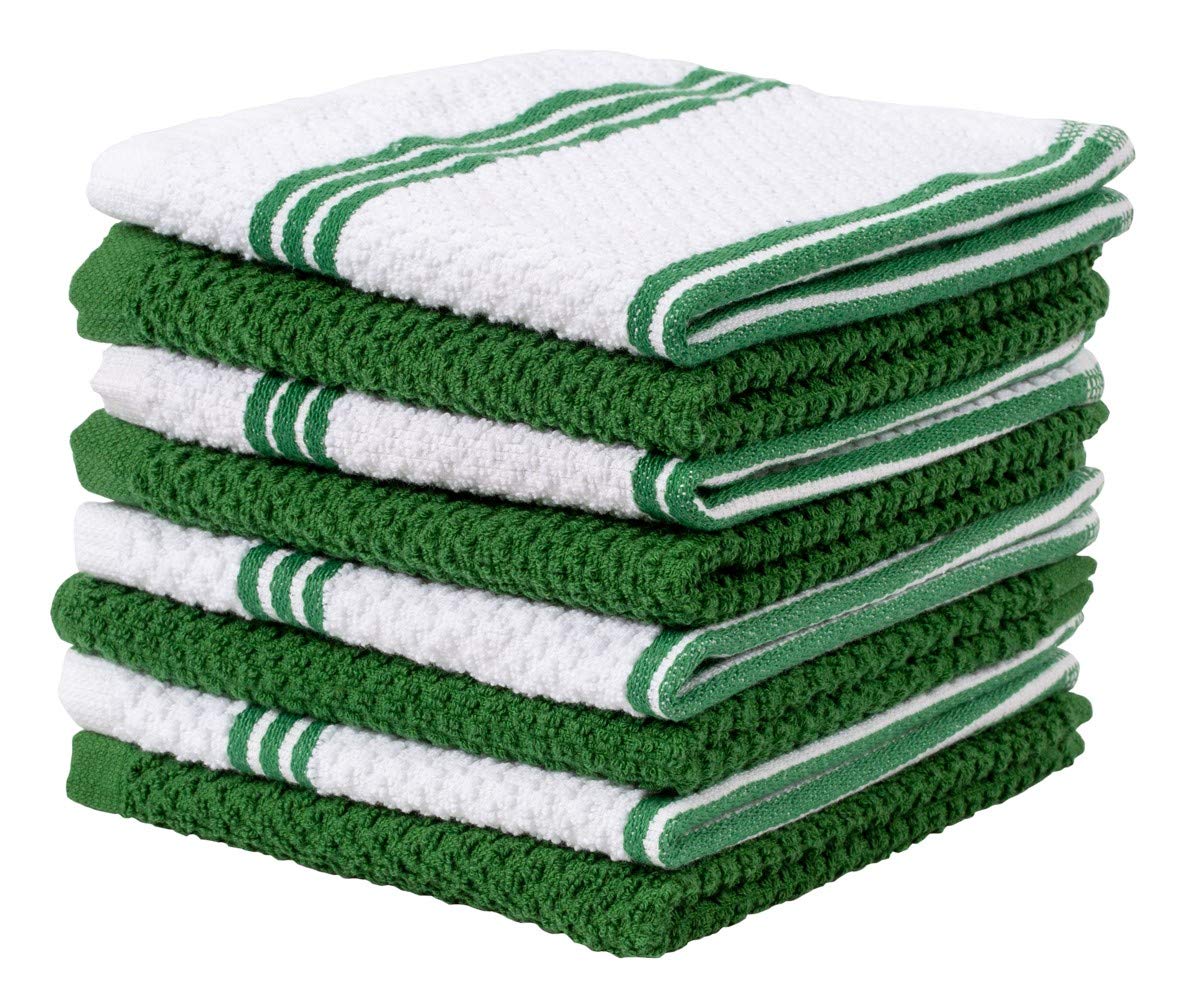 Premium 8-Pack Cotton Dish Cloths - Super Absorbent 12