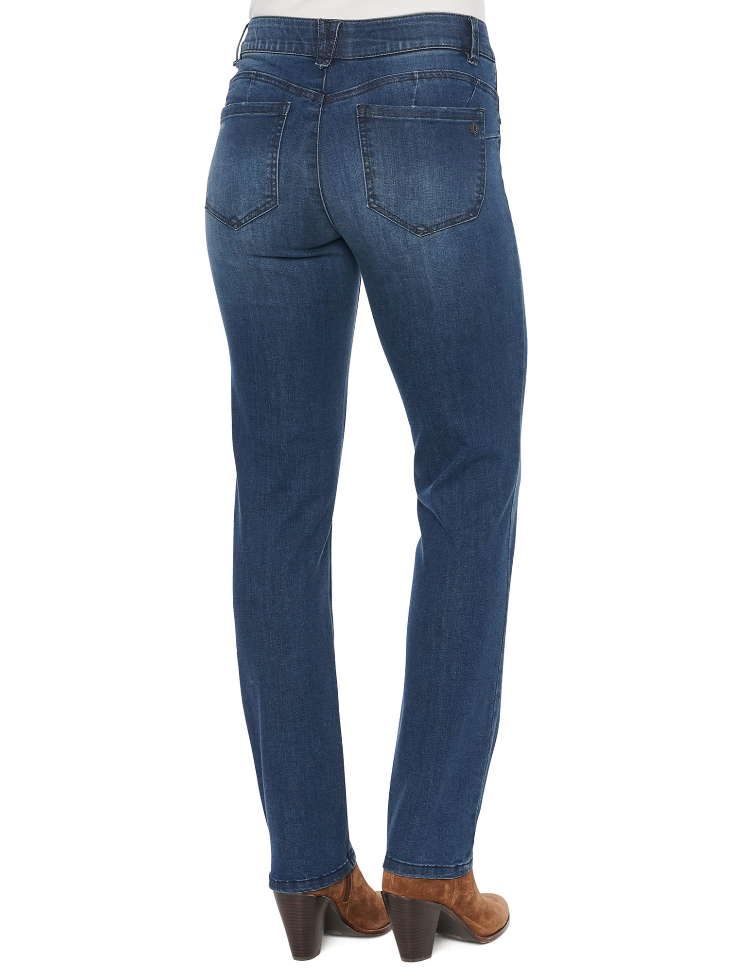 Democracy Women's Ab Solution Straight Leg Jean - Slimming High Waist Denim Pants for Everyday Comfort | Perfect for Work, Casual Outings & Date Nights
