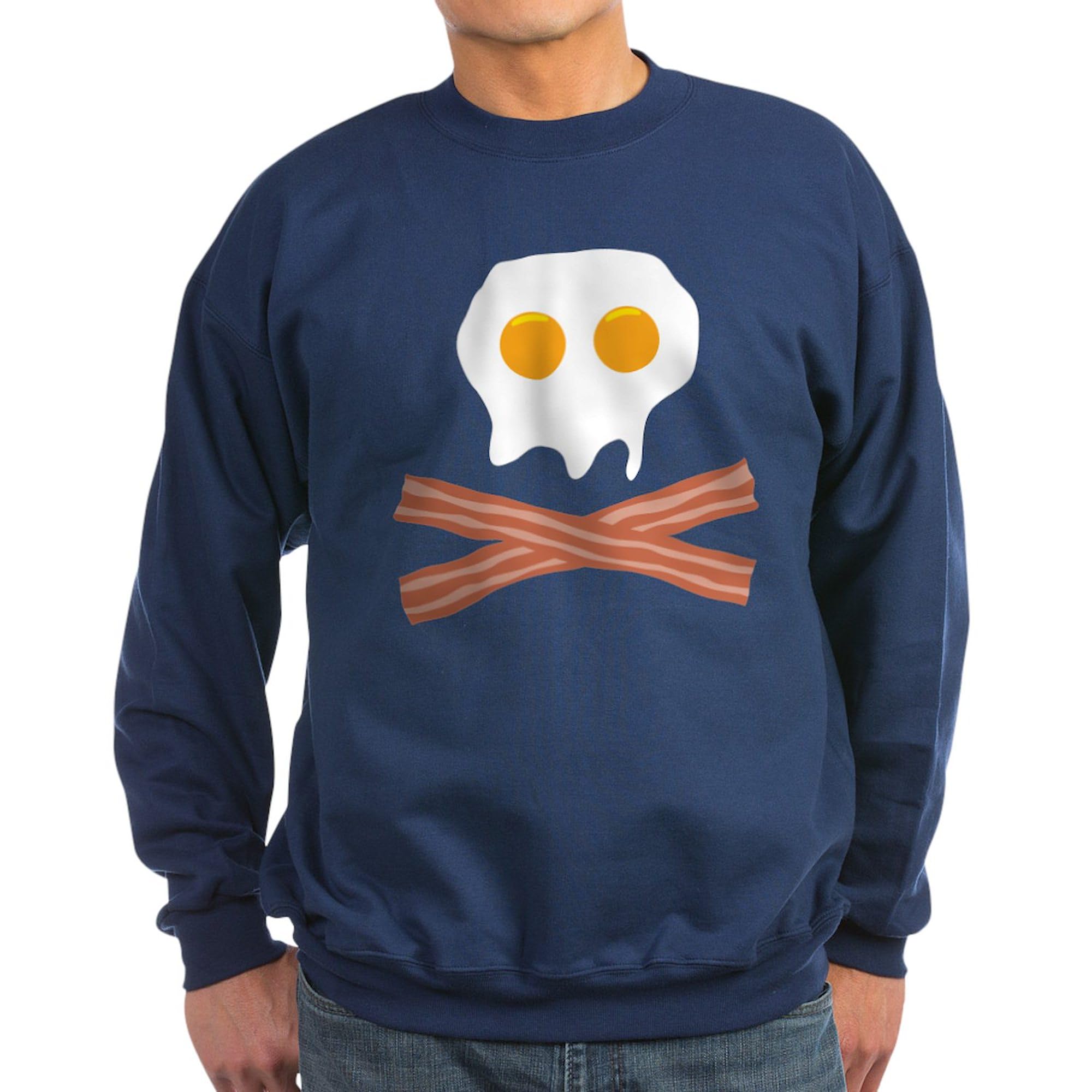 Bacon & Eggs Skull Sweatshirt - Dark Crewneck for Casual Wear